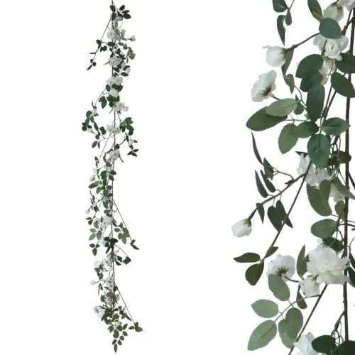 Γιρλαντα φυτου με λευκα λουλουδια - υ180cm 36/180κιβ