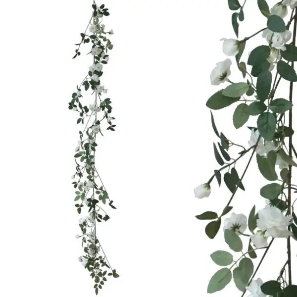 Γιρλαντα φυτου με λευκα λουλουδια - υ180cm 36/180κιβ