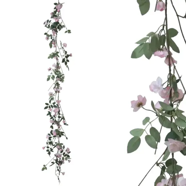Γιρλαντα φυτου με ροζ λουλουδια - υ180cm 36/180κιβ