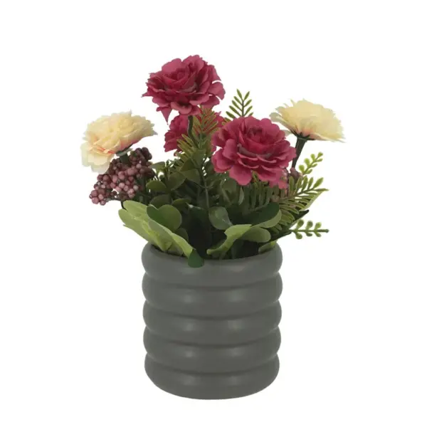 Γαρυφαλλακια φουξ & εκρου σε κασπω - υ23cm 1/36kib