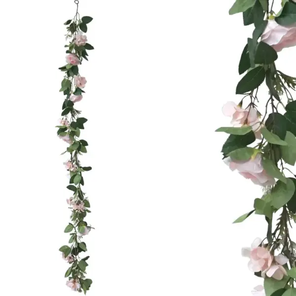Γιρλαντα με τριανταφυλλα ροζ - υ180cm 1/100κιβ