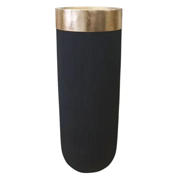 Fiberclay κασπω μαυρο γκοφρε με χρυσο μεγαλο - φ46x120cm 1/κιβ