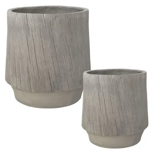 Fiberclay κασπω σετ/2 μπεζ ξυλο - s:φ32.5x32.5,m:φ32.5x32.5, l:φ45x45cm 1/κιβ