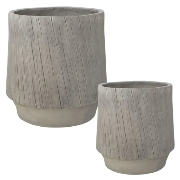 Fiberclay κασπω σετ/2 μπεζ ξυλο - s:φ32.5x32.5,m:φ32.5x32.5, l:φ45x45cm 1/κιβ