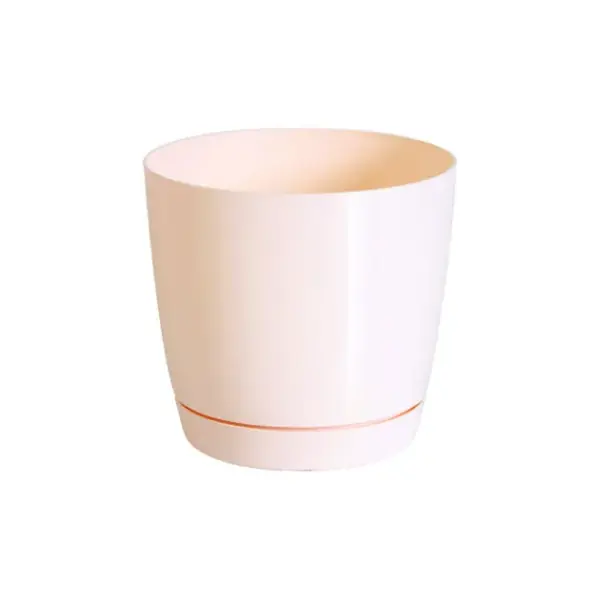 Γλαστρα με πιατακι εκρου coubi round p στρογγυλη φ18x16.5cm 10/60κιβ