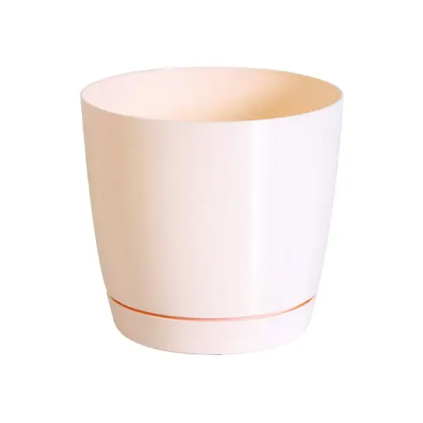 Γλαστρα με πιατακι εκρου coubi round p στρογγυλη φ24x22cm 5/30κιβ