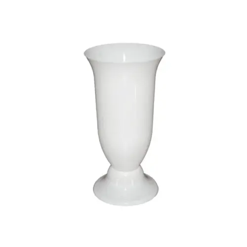 Ανθοδοχειο λευκο πλαστικο flakon sταrυ - φ13x24.3cm