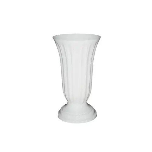 520white Ανθοδοχειο λευκο πλαστικο flakon lilia - φ16x29.5cm
