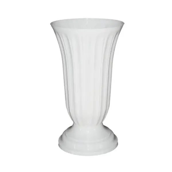 Ανθοδοχειο λευκο πλαστικο flakon lilia - φ18x32cm