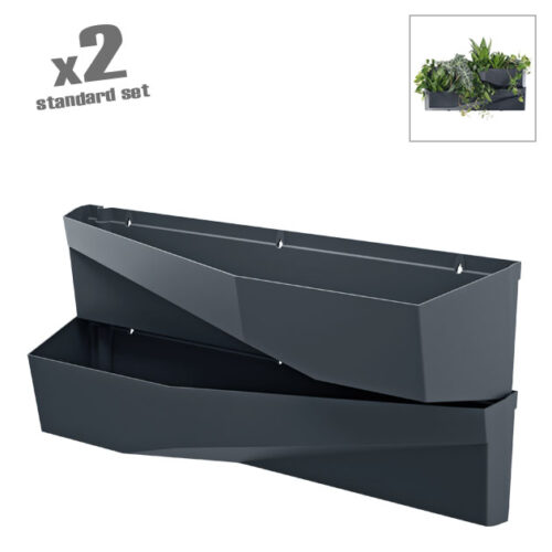 Ζαρντινιερα χ2 επιτοιχη ανθρακι cascade garden wall 78x19x35cm