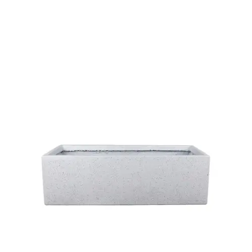 Ζαρντινιερα fiberclay medium λευκο γρανιτη ορθογωνιο - 70x25x23cm