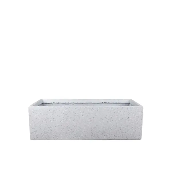 Ζαρντινιερα fiberclay medium λευκο γρανιτη ορθογωνιο - 70x25x23cm