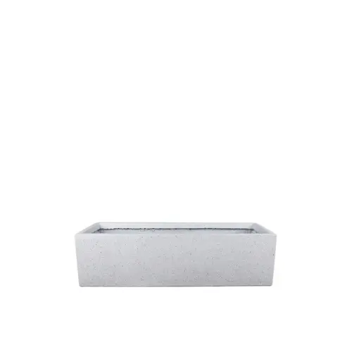Ζαρντινιερα fiberclay small λευκο γρανιτη ορθογωνιο - 60x19x19cm