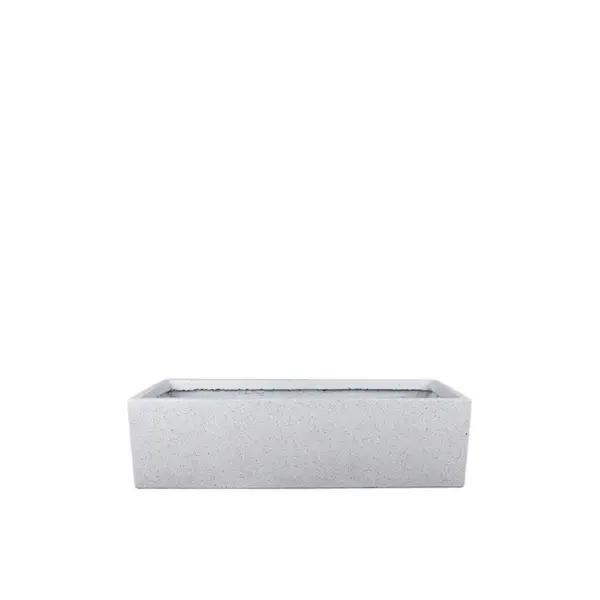 Ζαρντινιερα fiberclay small λευκο γρανιτη ορθογωνιο - 60x19x19cm