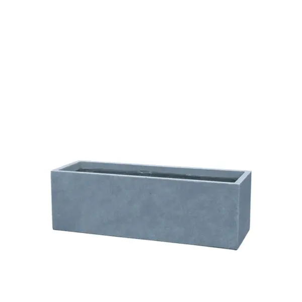 Ζαρντινιερα fiberclay medium γκρι μαρμαρι ψηλη ορθογωνιο - 70x25x23cm