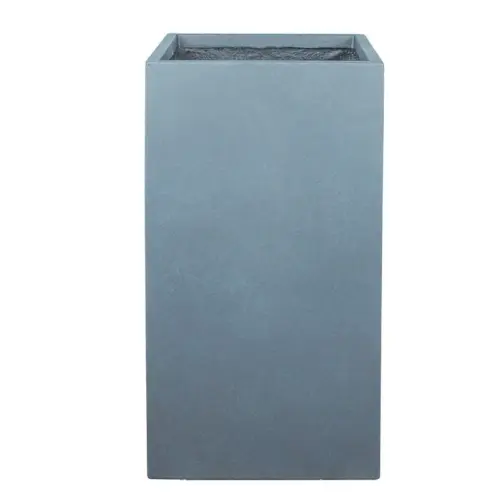 Κασπω fiberclay large γκρι μαρμαρι ψηλο τετραγωνο - 41x41x80cm
