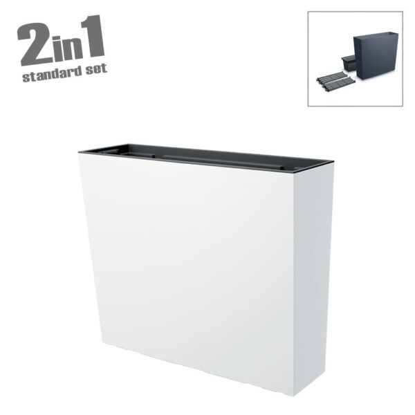 Ζαρντινιερα (2 σε 1) λευκο urbi case t - 58x18x49.8cm 1/3κιβ