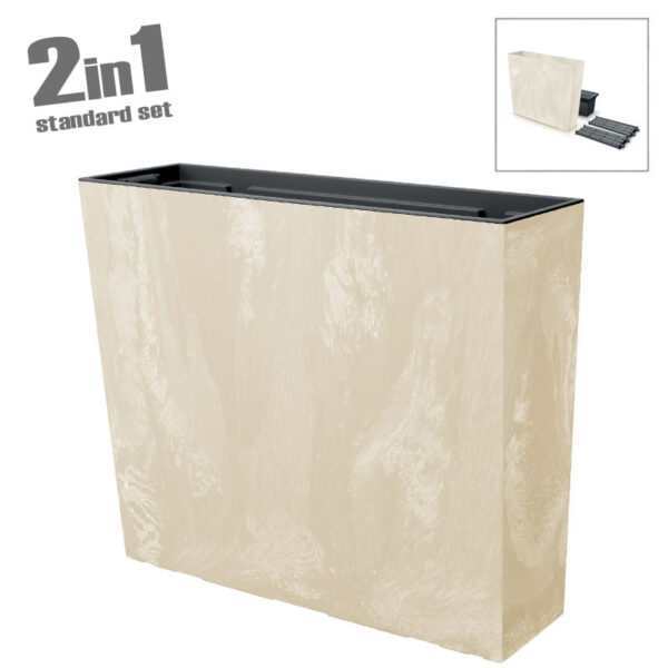 Ζαρντινιερα (2 σε 1) εκρου beton effect urbi case - 77x23.5x68.6cm 2/20kib