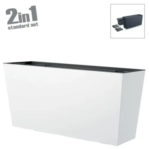 Ζαρντινιερα (2 σε 1) πλαστικη λευκο urbi case m - 77x23.5x40.6cm 3/33kib