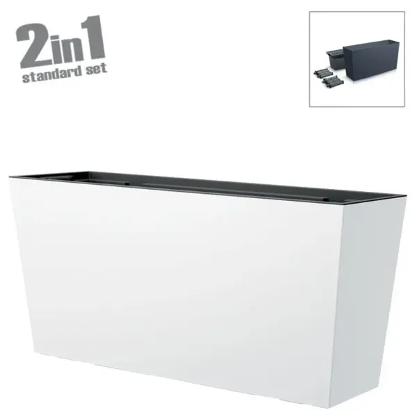 Ζαρντινιερα (2 σε 1) πλαστικη λευκο urbi case m - 77x23.5x40.6cm 3/33kib